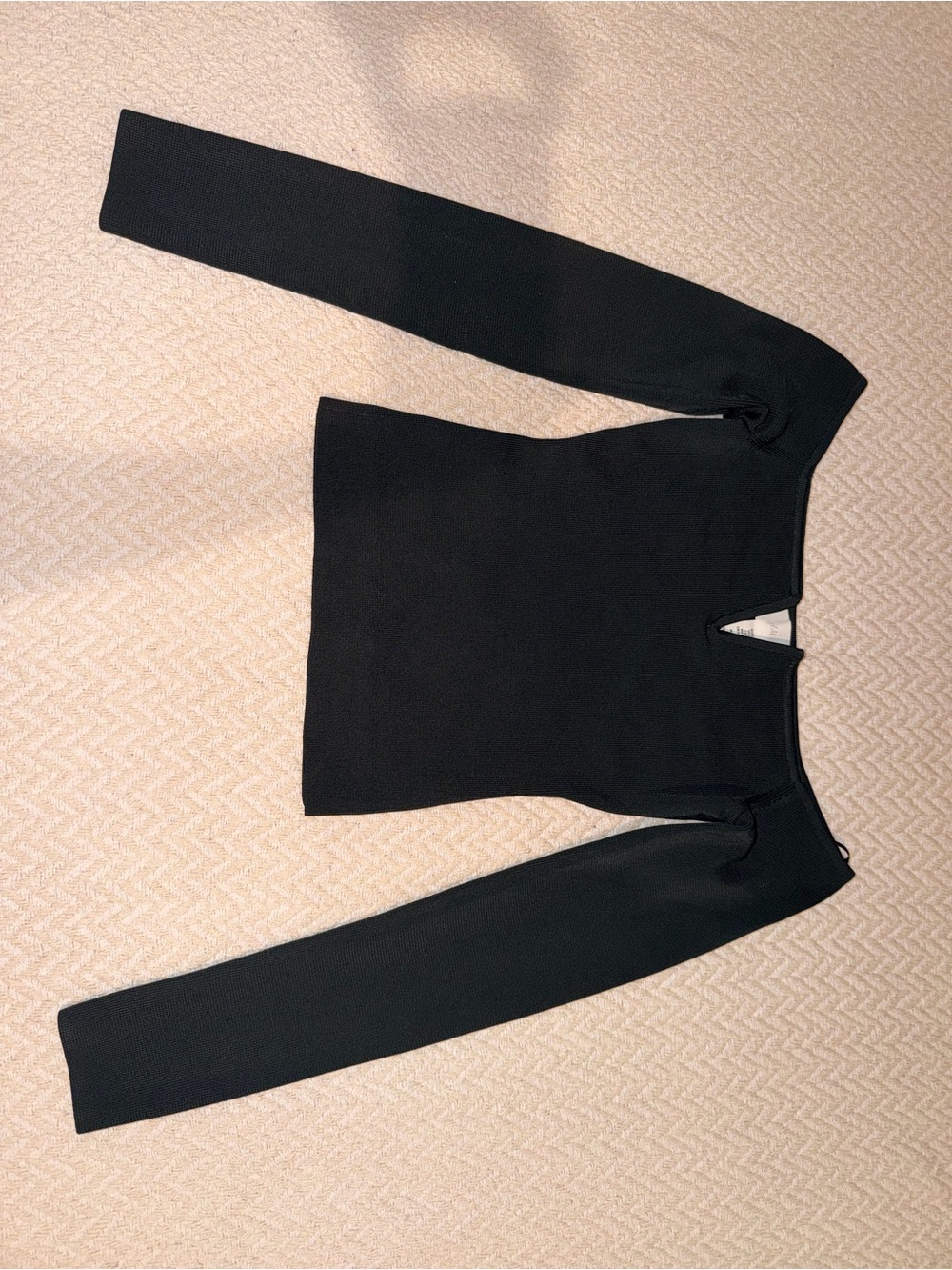 Dark Green  Long Sleeve Square Neck Top